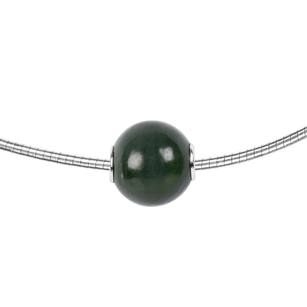 Joya Cuenta de piedra Nefrita 12mm, rodinada | Marco Schreier