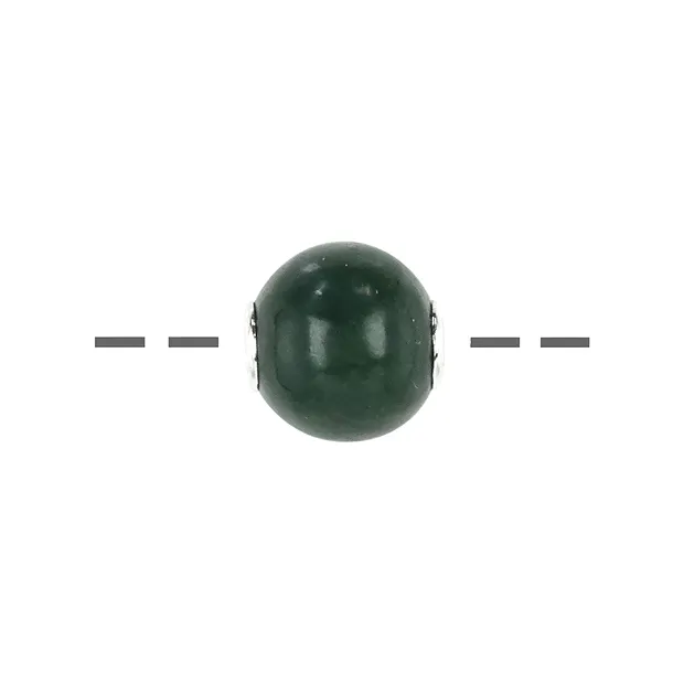 Schmuckkugel Nephrit 12mm, rhodiniert | Edelsteine, Heilsteine & Schmuck-Handel