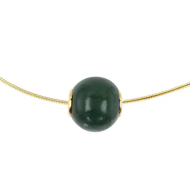 Jewelry Bead Nephrite 12mm, gold-plated | wholesaler gems & healing stones