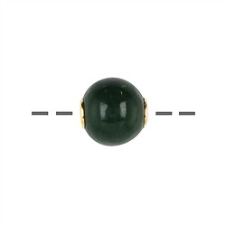 0411696812 Jewelry Bead Nephrite 12mm, gold-plated | wholesaler gems &amp; healing stones