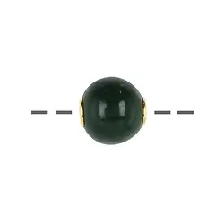 0411696812 Jewelry Bead Nephrite 12mm, gold-plated | wholesaler gems & healing stones