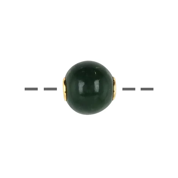 Schmuckkugel Nephrit 12mm, vergoldet | Schreier Edelsteine, Heilsteine & Schmuck