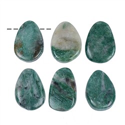 0412293002 Piedra rodada Prasem perforada | piedras preciosas, piedras curativas y joyería
