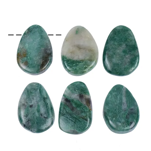 Trommelstein Prasem gebohrt | Mineralien-Handel Edelsteine, Heilsteine & Schmuck