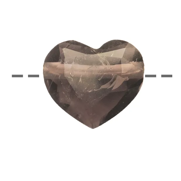 Coeur Quartz fumé percé à facettes, 2,5cm | Marco Schreier