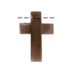 0412893841 Cross domed Smoky Quartz drilled, 4.5 cm | wholesaler gems &amp; healing stones