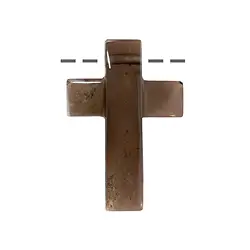 0412893841 Cross domed Smoky Quartz drilled, 4.5 cm | wholesaler gems & healing stones