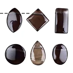 0412895600 Set de cabochons Quartz fumé percé (6 pcs/UC) | Marco Schreier
