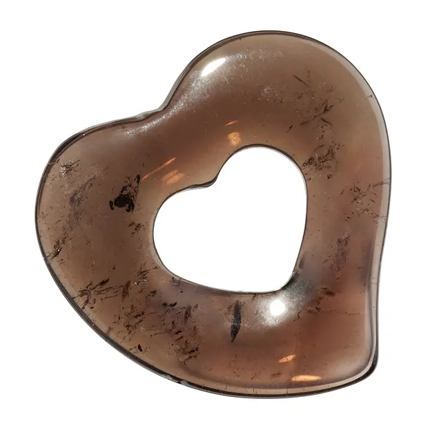 Pieza para anudar "Corazón en el corazón" Cuarzo ahumado, aprox. 5cm | Marco Schreier