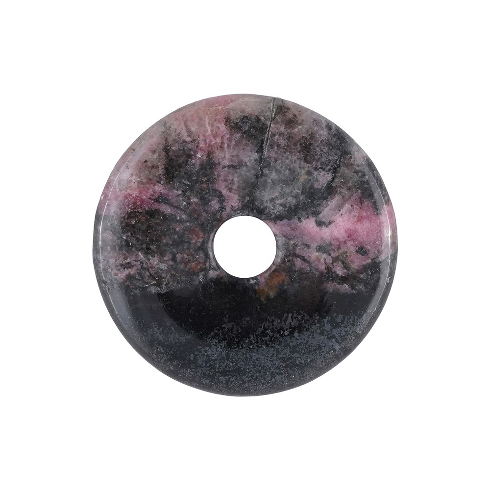 Rhodonite donut with manganese oxides, 40mm | wholesaler gems & healing stones
