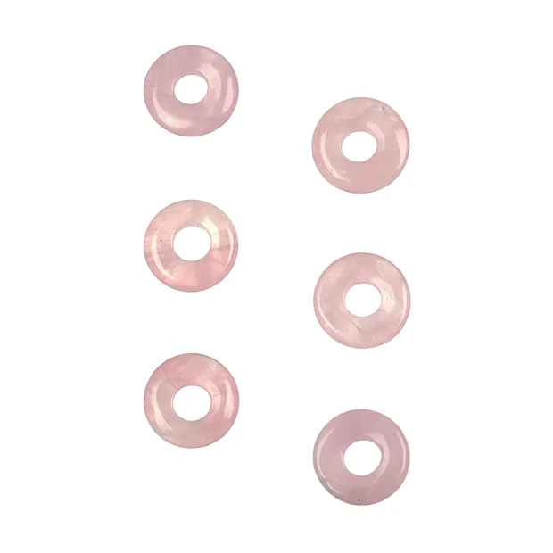 Donut Rose Quartz, 15mm (6 pcs./ PU) | wholesaler gems, healing stones & jewelry