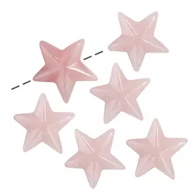 Starfish Rose Quartz drilled, 20mm, 1mm hole (6 pcs./ PU) | Marco Schreier