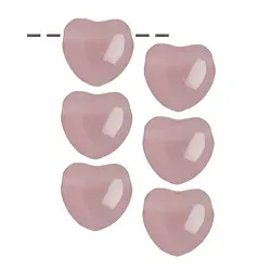 0413390624 Herz Rosenquarz gebohrt, 2,5cm (6 St./VE) | GH Edelsteine, Heilsteine & Schmuck