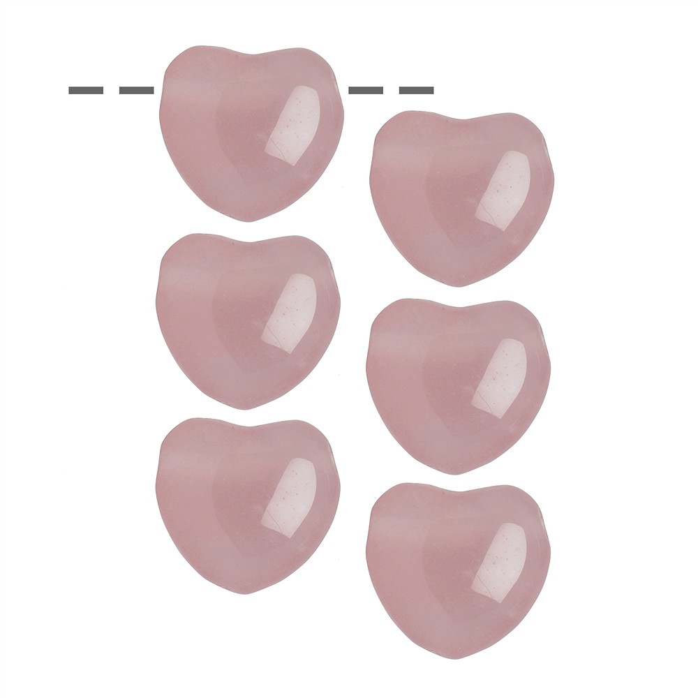 Heart Rose Quartz drilled, 2,5cm (6 pcs./ PU) | wholesaler gems & healing stones