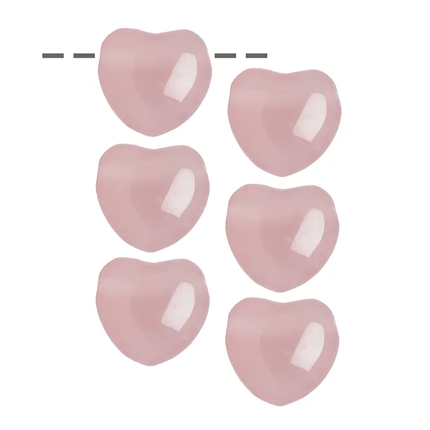 Herz Rosenquarz gebohrt, 2,5cm (6 St./VE) | GH Edelsteine, Heilsteine & Schmuck