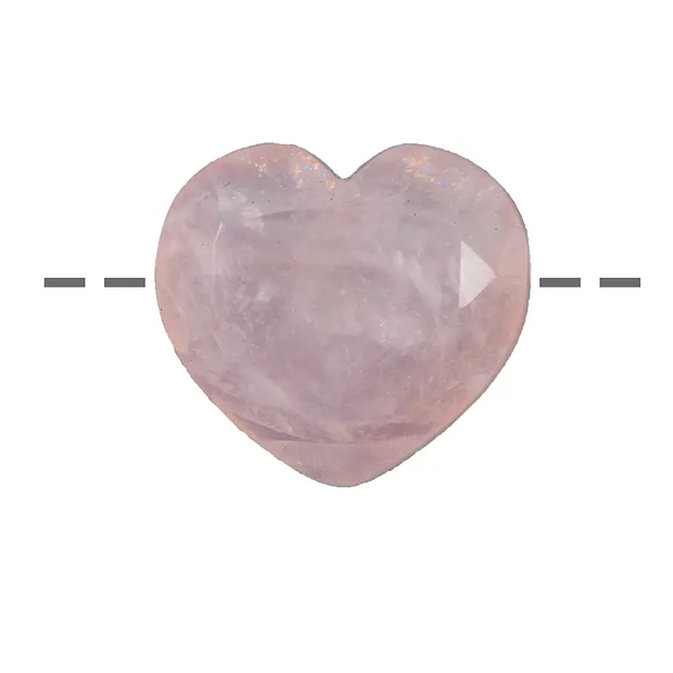 Cuore di quarzo rosa sfaccettato e forato, 2,5 cm | Marco Schreier