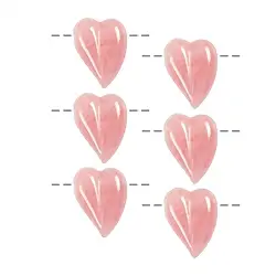 0413390632 Swing heart Rose Quartz, 3,2cm (6 pcs./ PU) | wholesaler gems & healing stones