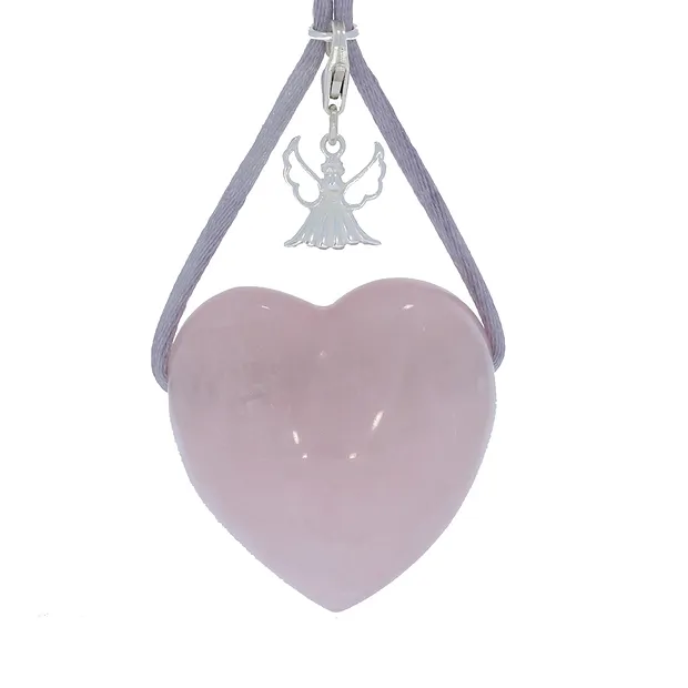 Drilled Rose Quartz heart, 3.5 cm | wholesaler gems, healing stones & jewelry