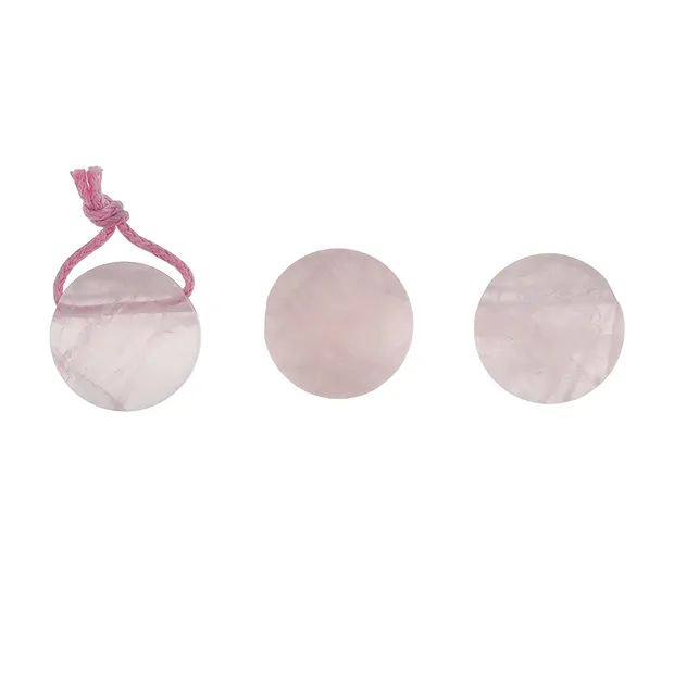 Circle Rose Quartz, drilled, 2.0cm (6 pcs/PU) | wholesaler gems & healing stones