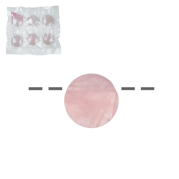 Circle Rose Quartz, drilled, 2.0cm (6 pcs/PU) | wholesaler gems & healing stones