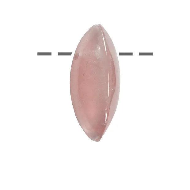 Navette Quartz rose percée, 3,0cm | Marco Schreier