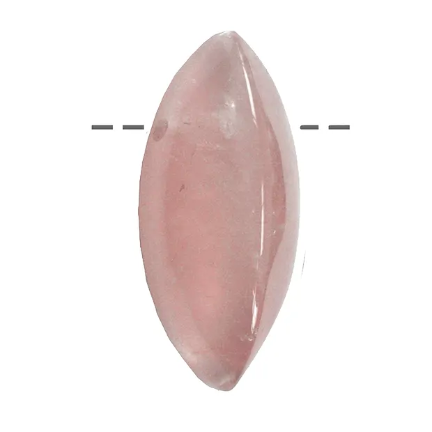 Cuarzo rosa Navette perforado, 4,5cm | Marco Schreier
