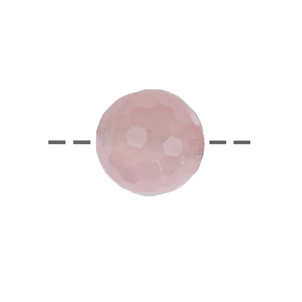 Kugel Rosenquarz facettiert gebohrt, 12mm, 2,5mm-Bohrung | Marco Schreier