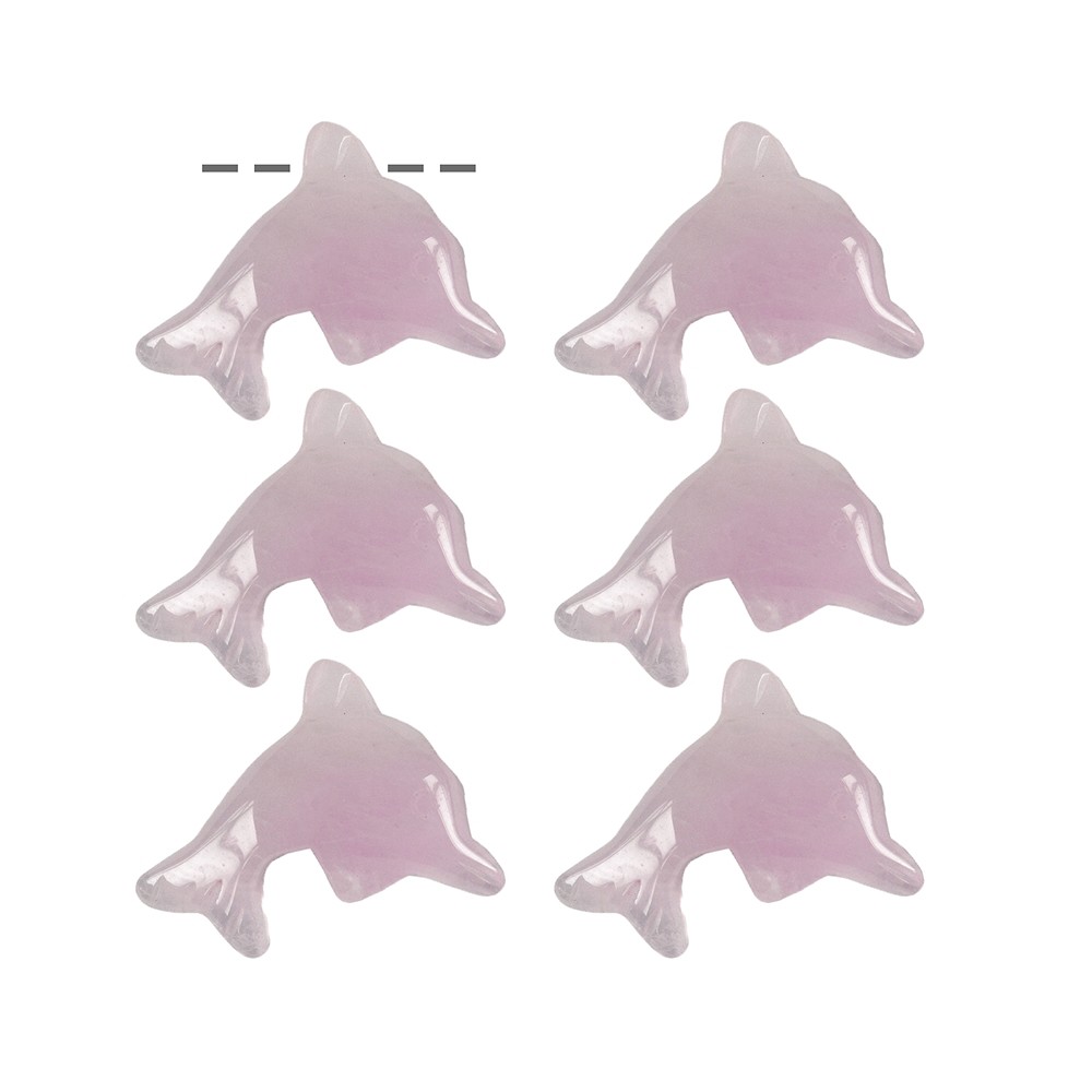 Dauphin Quartz rose percé, 2,5cm (6 pcs/UC) | Marco Schreier