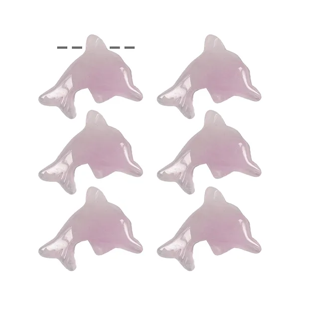 Delfin Rosenquarz gebohrt, 2,5cm (6 St./VE) | Edelsteine, Heilsteine & Schmuck