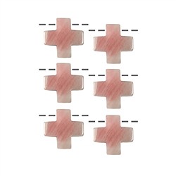 0413393830 Cross Rose Quartz drilled, 3cm (6 pcs./ PU) | wholesaler gems &amp; healing stones