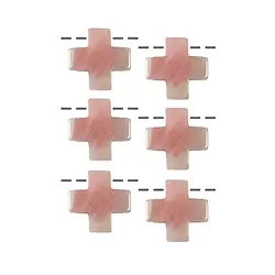 0413393830 Kreuz Rosenquarz gebohrt, 3cm (6 St./VE) | GH Edelsteine, Heilsteine & Schmuck