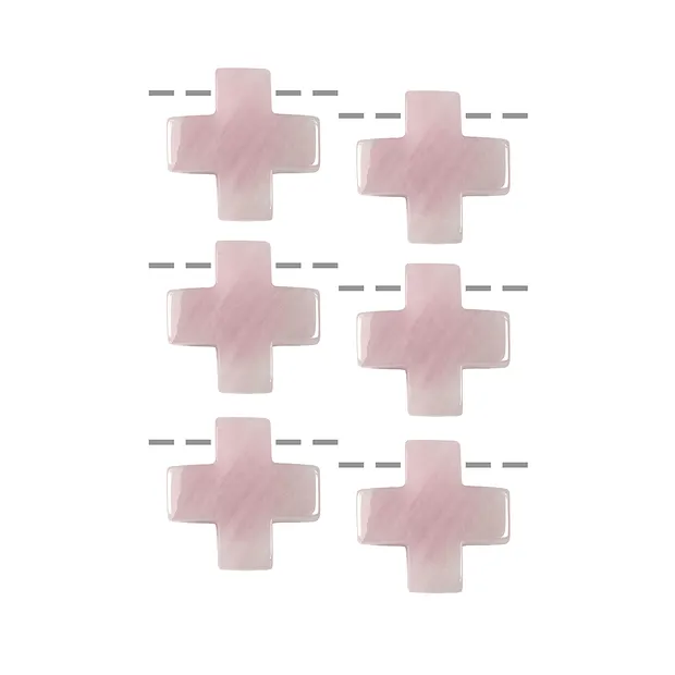 Cruz cuarzo rosa taladrada, 3cm (6 pzas./VE) | Marco Schreier