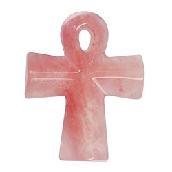 0413393843 Croix "Anch" Quartz rose, 4,5 x 3cm | Marco Schreier