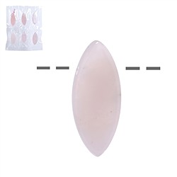 0413394014 Navette Quartz rose, percée, 4,0cm (6 pcs/UC) | Marco Schreier