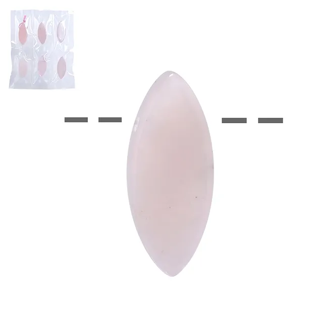 Navette Rosenquarz, gebohrt, 4,0cm (6 St./VE) | Edelsteine, Heilsteine & Schmuck