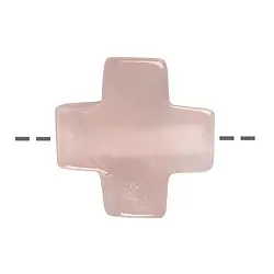 0413394601 Kreuz Rosenquarz gebohrt, 15mm | Großhändler Edelsteine, Heilsteine & Schmuck
