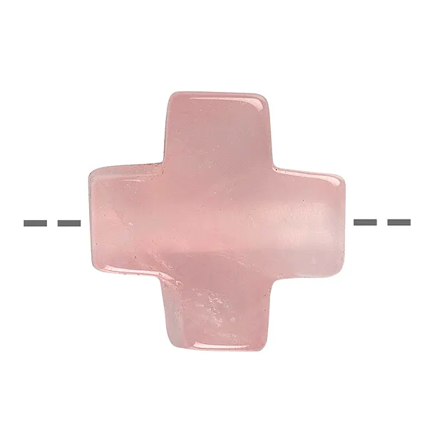 Cruz de cuarzo rosa perforada, 15mm | Marco Schreier