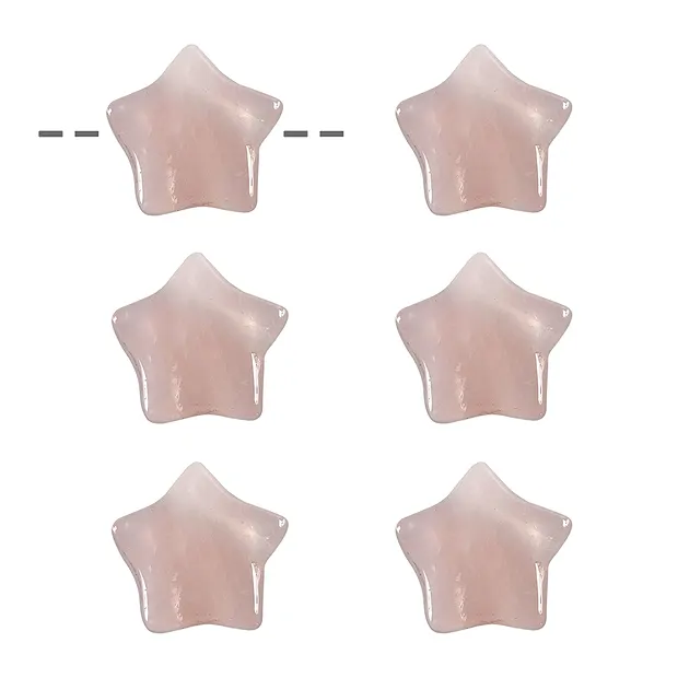 Drilled Rose Quartz star, 15mm  | wholesaler gems, healing stones & jewelry