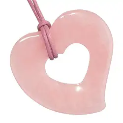0413396034 Schnurteil "Herz in Herz" Rosenquarz, ca. 5cm | Edelsteine, Heilsteine & Schmuck