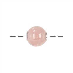 0413396612 Jewelry Bead Rose Quartz 12mm, rhodiniert | wholesaler gems & healing stones
