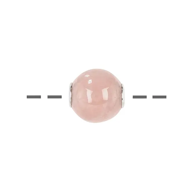 Schmuckkugel Rosenquarz 12mm, rhodiniert | GH Edelsteine, Heilsteine & Schmuck