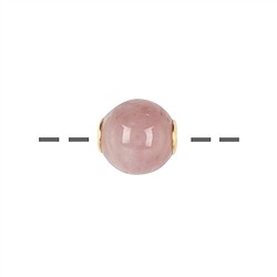 0413396812 Jewelry Bead Rose Quartz 12mm, gold-plated | wholesaler gems & healing stones