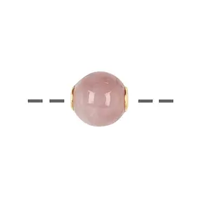Schmuckkugel Rosenquarz 12mm, vergoldet | GH Edelsteine, Heilsteine & Schmuck