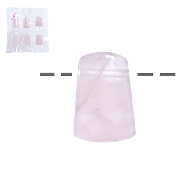 Cuarzo rosa trapezoidal, perforado, 2,4cm (6 uds./VE) | Marco Schreier
