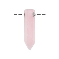 0413399101 Spitze Rosenquarz gebohrt, 4,0 x 1,0cm, rhodiniert | Marco Schreier