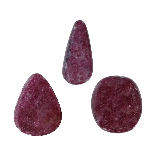 Pierres roulées Rubis AAA percé, 2,5 - 3,3cm | Marco Schreier