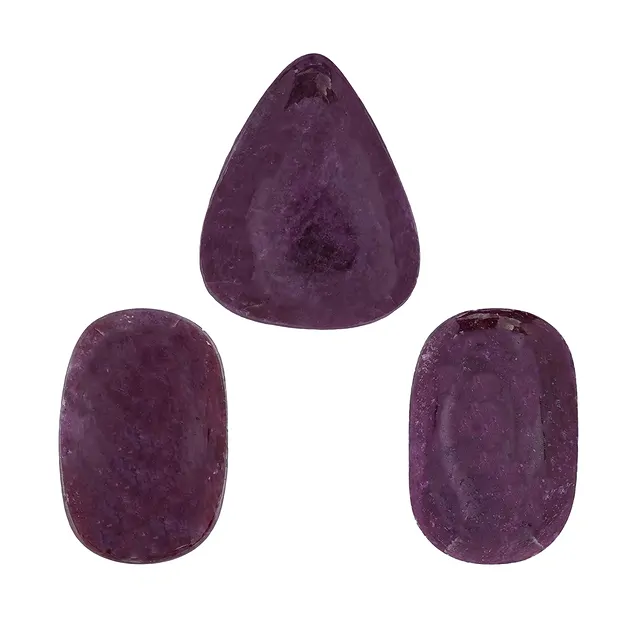 Pierres roulées Rubis AAA percées, 3,3 - 4,0cm | Marco Schreier