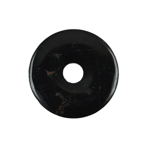 Tourmaline (black) donut (stab.), 40mm | Schreier gems, healing stones & jewelry