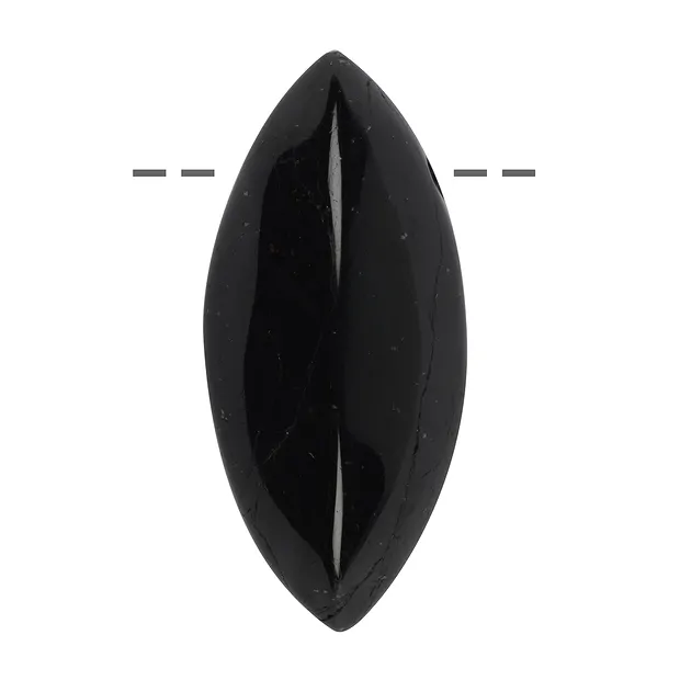 Navette Turmalina negra (estabilizado) perforada, 4,5cm | Marco Schreier