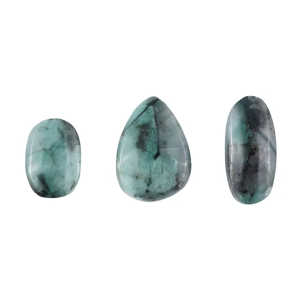Cabochon emerald drilled, 2.0 - 2.5 cm (mini) | wholesaler gems & healing stones
